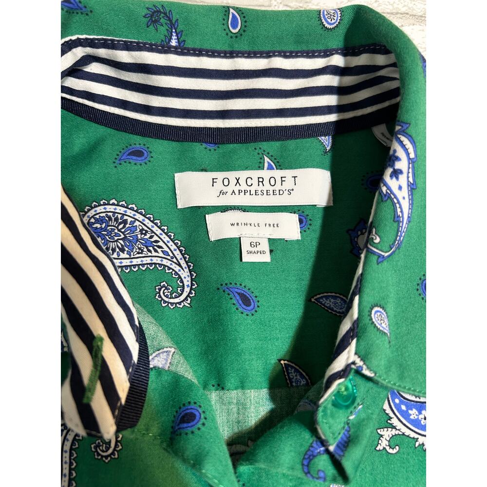 Foxcroft Paisley Pattern Button Up - image 4